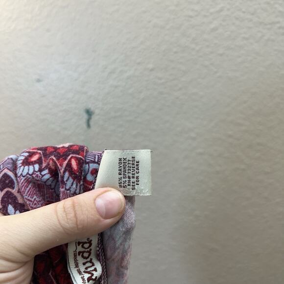 Mudd Dress Sz M Red Boho Print Strapless Maxi Mandala Strapless Y2K Tube Top - Picture 8 of 8